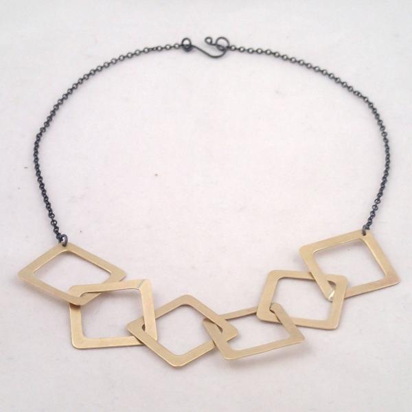 Brass Six Diamond Necklace picture