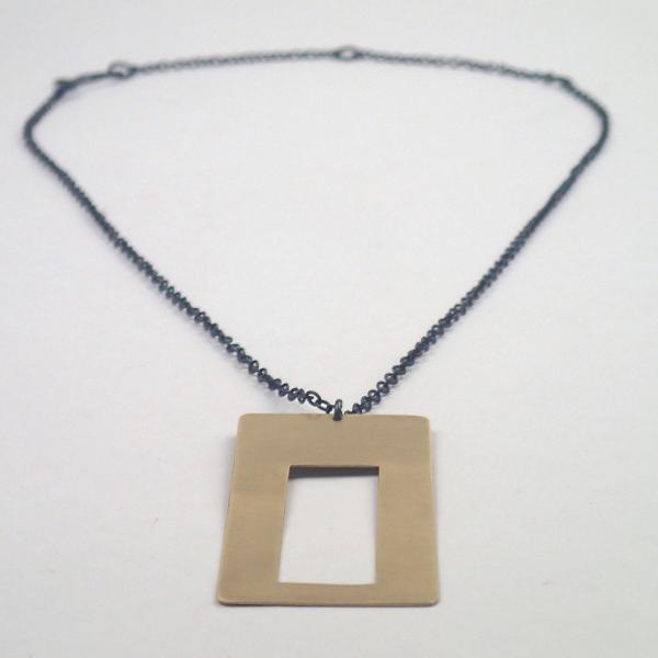 Brass rectangle Necklace picture