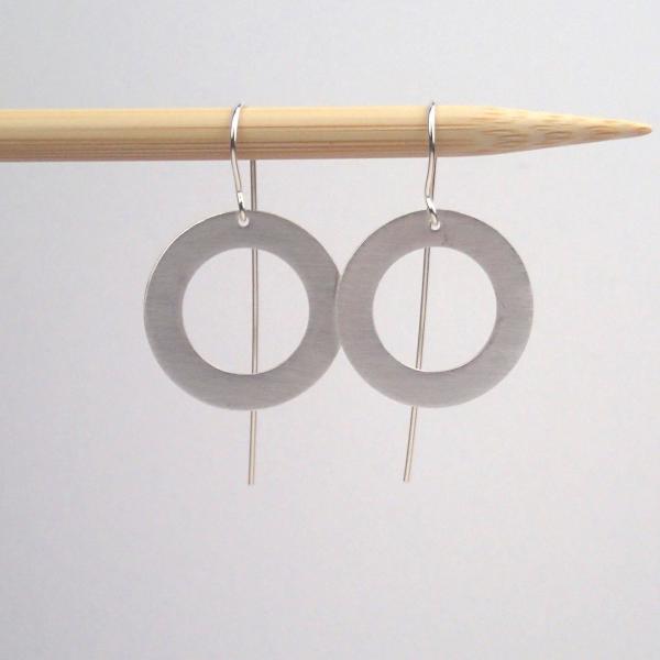 small silver one ring earrings