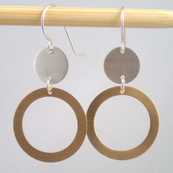 Satellite Earrings in Silver and Brass picture