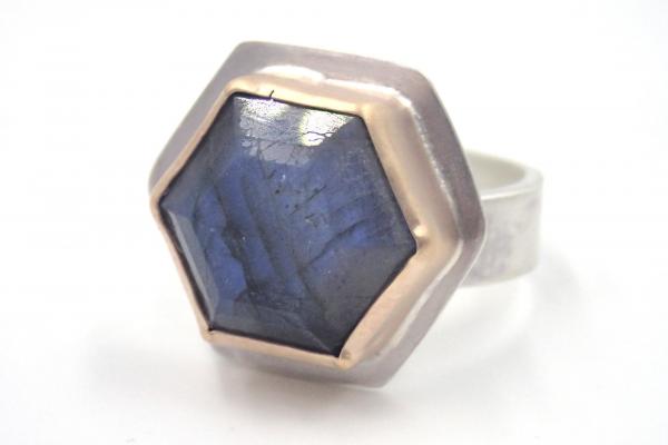 Labradorite Hexagon Ring