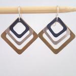 Third Base earrings in Mixed Metals