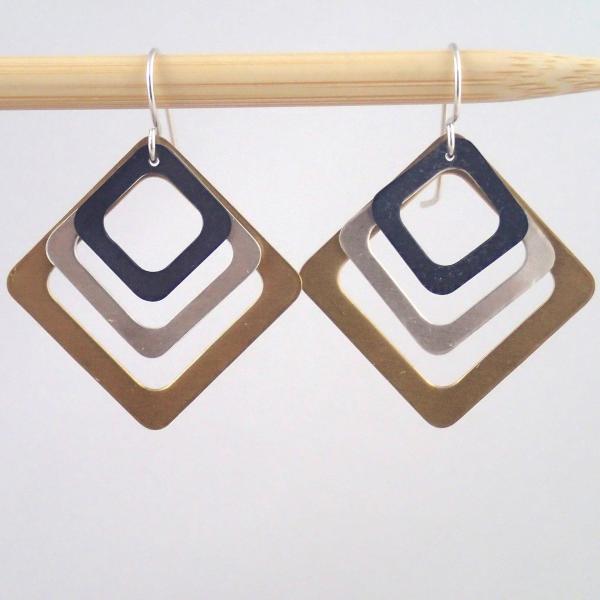 Third Base earrings in Mixed Metals