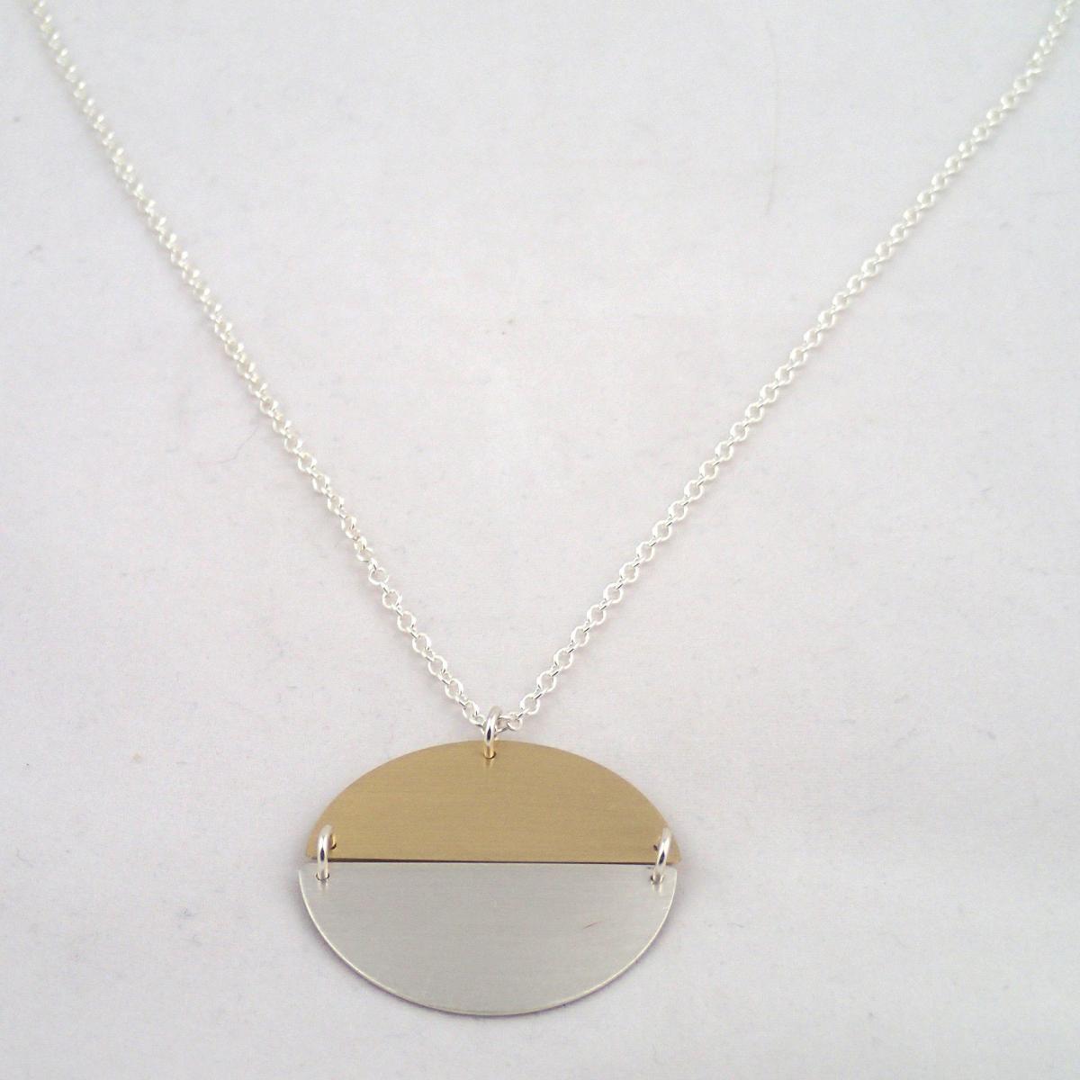 Hemishpere Necklace in Silver and Brass picture