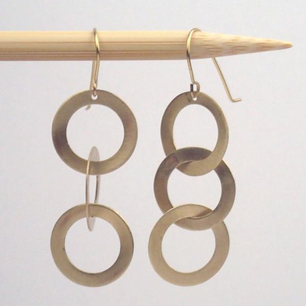 Small Brass Triplet earrings picture