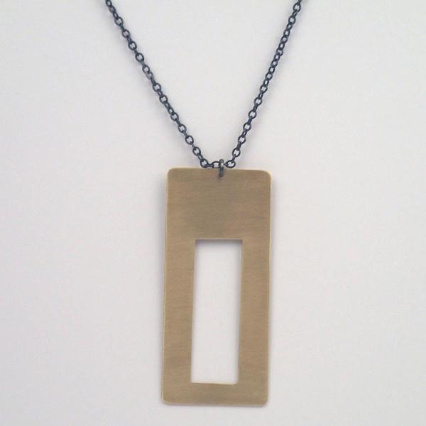 Brass rectangle Necklace picture