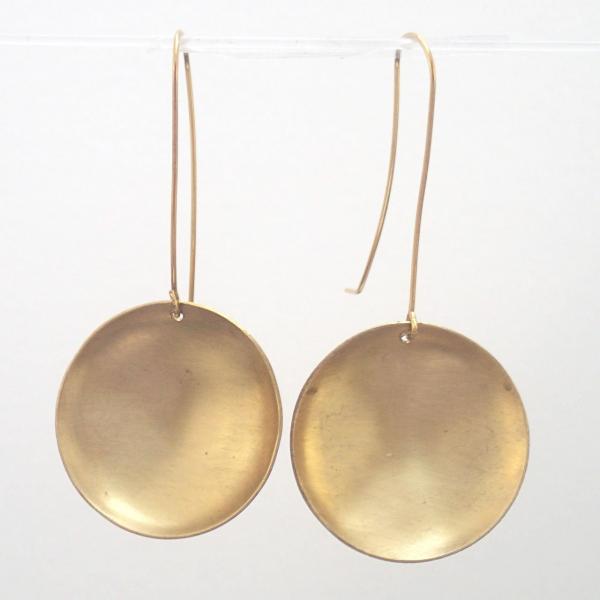 Large brass "saucer" earrings picture
