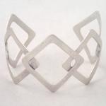 Silver Five Diamond Cuff Bracelet