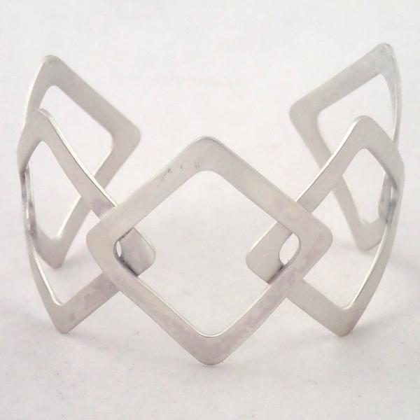 Silver Five Diamond Cuff Bracelet