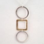 Tic Tac Toe Necklace in Silver and Brass