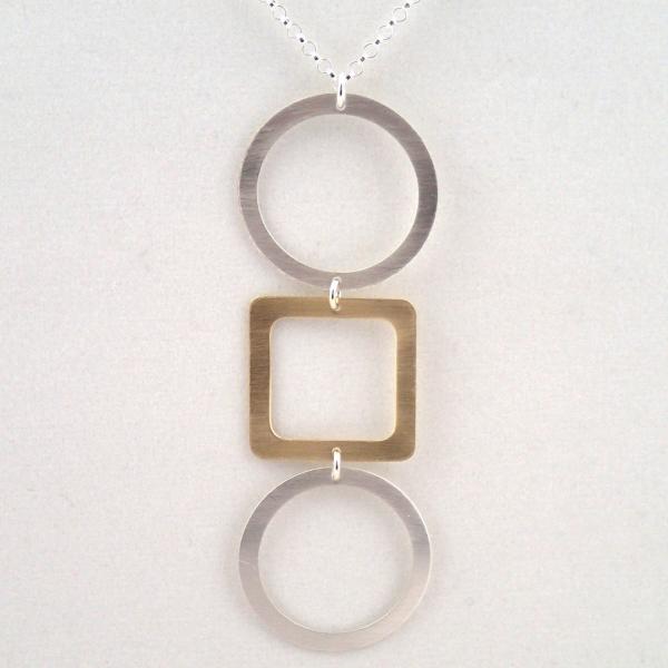 Tic Tac Toe Necklace in Silver and Brass picture