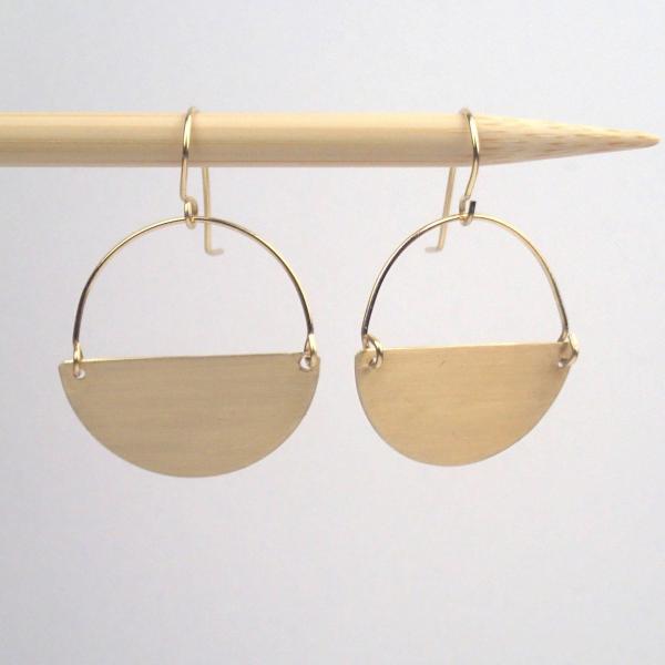 Brass semi circle earrings