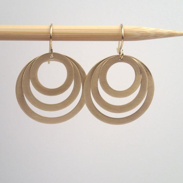 Brass three rings earrings picture