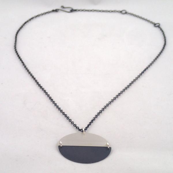 Hemisphere Necklace in Silver and Oxidized Silver picture