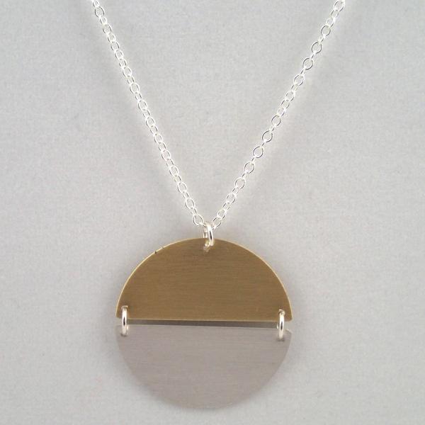 Hemishpere Necklace in Silver and Brass