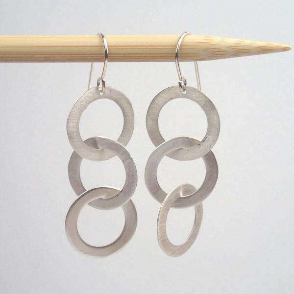 small silver Triplet earrings