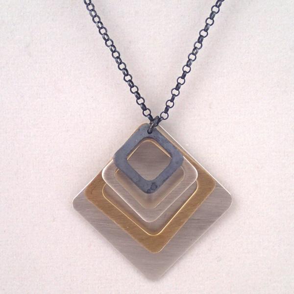 Third Base Pendant in Mixed Metals