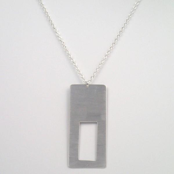 Silver rectangle Necklace