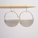 silver semi circle earrings