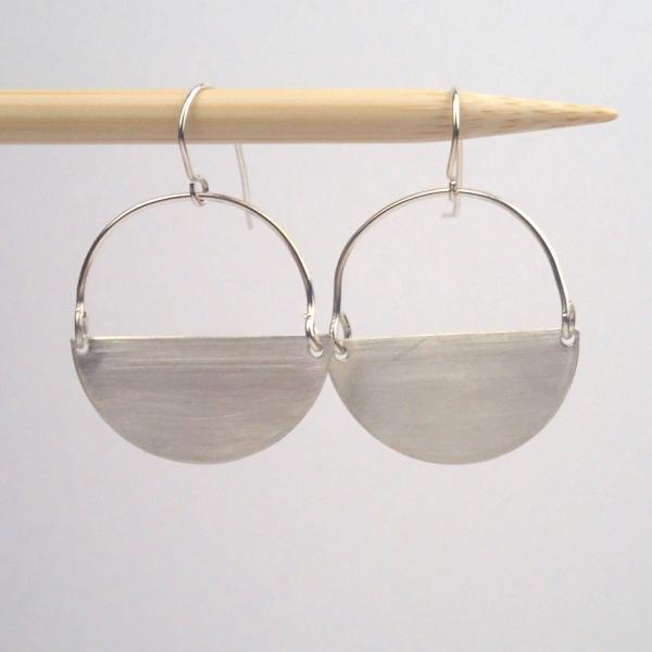 silver semi circle earrings picture