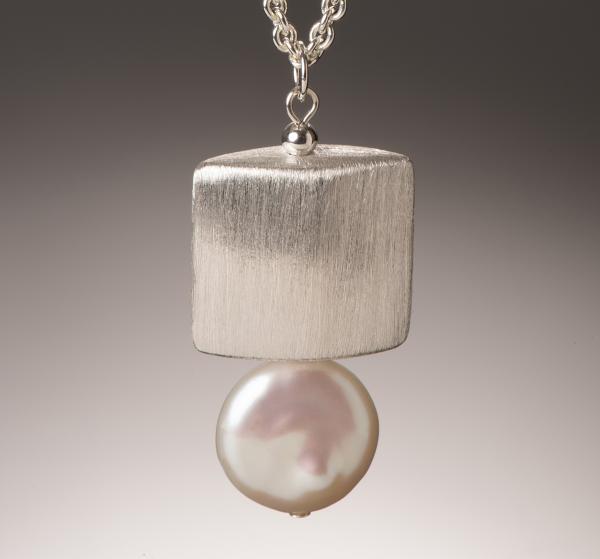 Streamline Coin Pearl Pendant - 24" picture