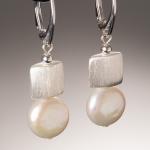 Streamline 9 Coin Pearl Earrings