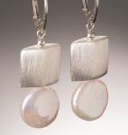 Streamline Coin Pearl Earrings