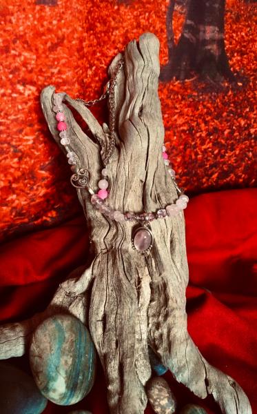 Rose Quartz Pendant Necklace (one of a kind)