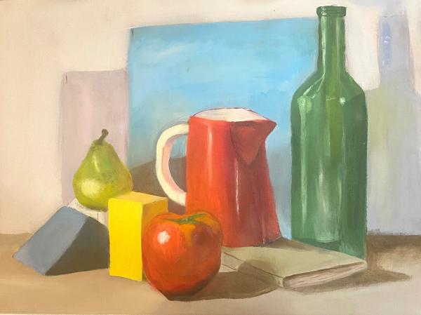 Still Life with Green Bottle