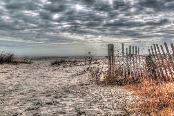 11" x 14" Winter Skies Over SSI Matted Print picture