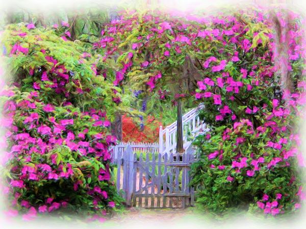 30" x 40" Garden Gate Canvas Gallery Wrap picture