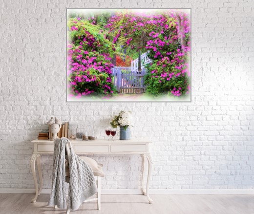 30" x 40" Garden Gate Canvas Gallery Wrap picture