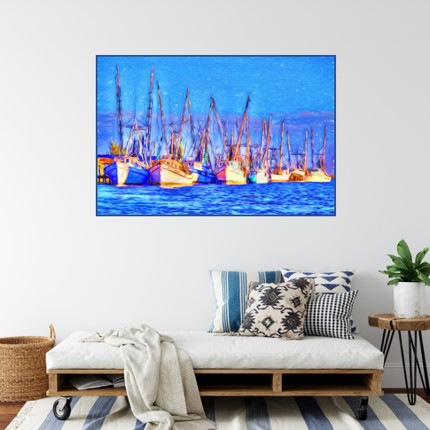 32" x 48" Fuzzy Boats Canvas Gallery Wrap