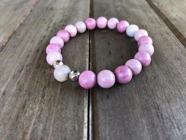 Rhodochrosite and Pyrite Bracelet | Emotional Healing picture