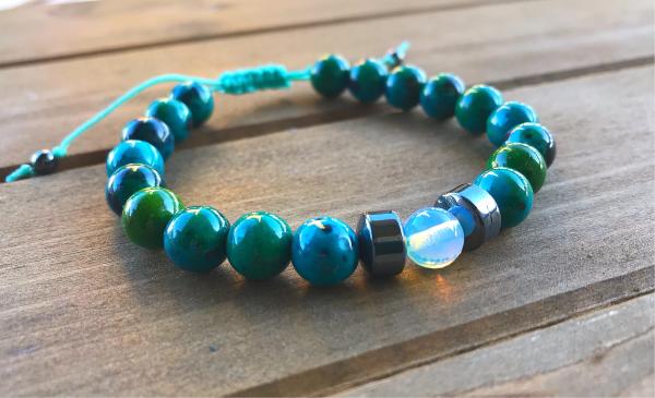 Chrysocolla and Opal  Bracelet | Communication and Inspiration picture