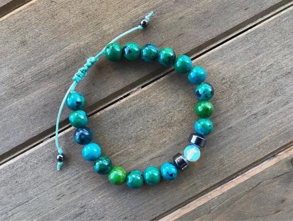 Chrysocolla and Opal  Bracelet | Communication and Inspiration picture