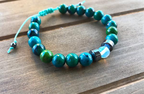 Chrysocolla and Opal  Bracelet | Communication and Inspiration picture