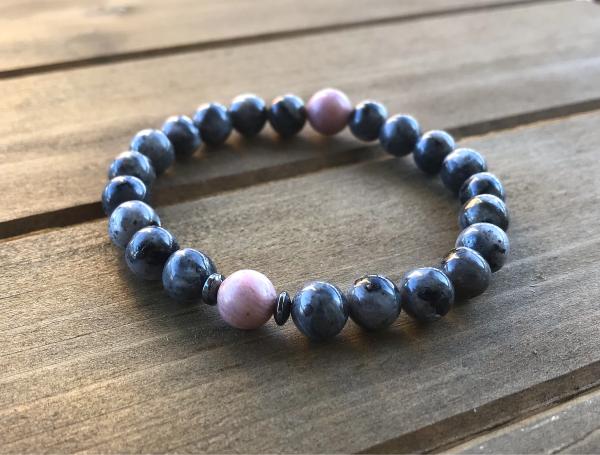 Labradorite and Rhodochrosite Bracelet | Connection to the Earth
