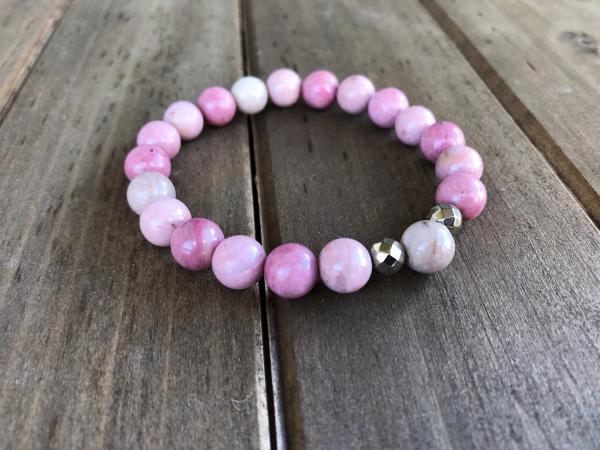 Rhodochrosite and Pyrite Bracelet | Emotional Healing picture