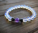 Opal, Amethyst and Hematite Bracelet - Inspiration and Purification.