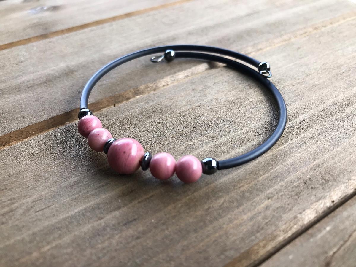 Rhodochrosite and Hematite Bracelet | Emotional Healing picture