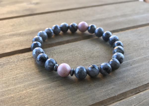 Labradorite and Rhodochrosite Bracelet | Connection to the Earth picture