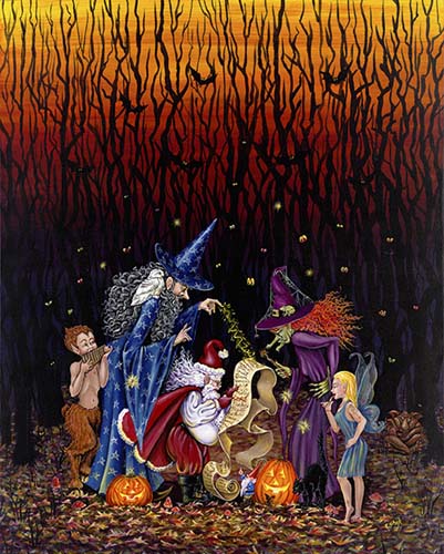 Checking His List - Halloween (16x20) picture