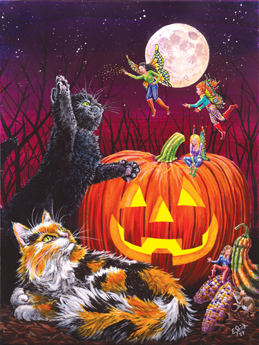 Halloween Kitties (16x20) picture