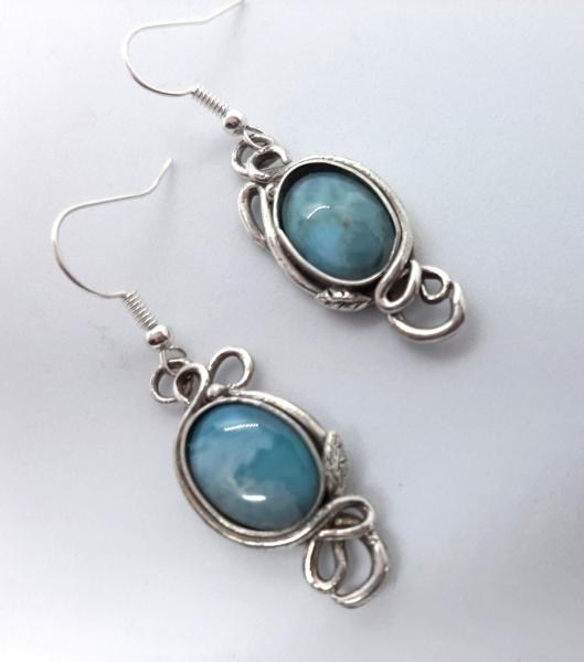 Blue Larimar Cabochon Earrings picture