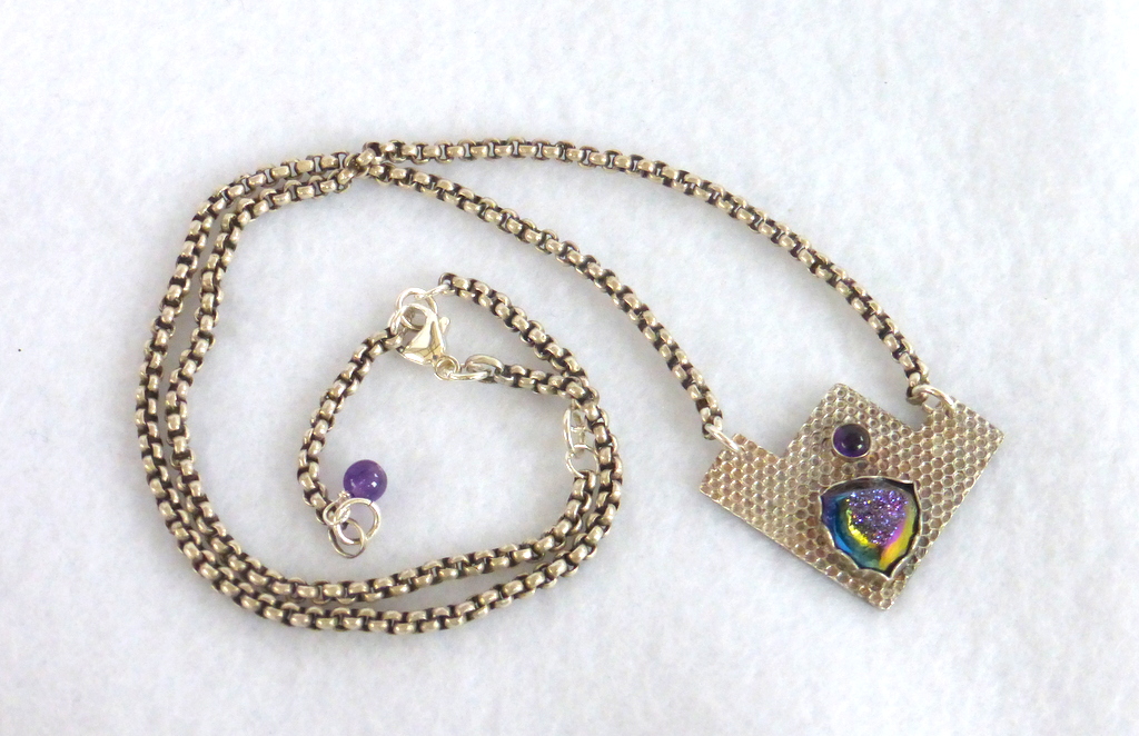 Purple Druzy Quartz Necklace picture