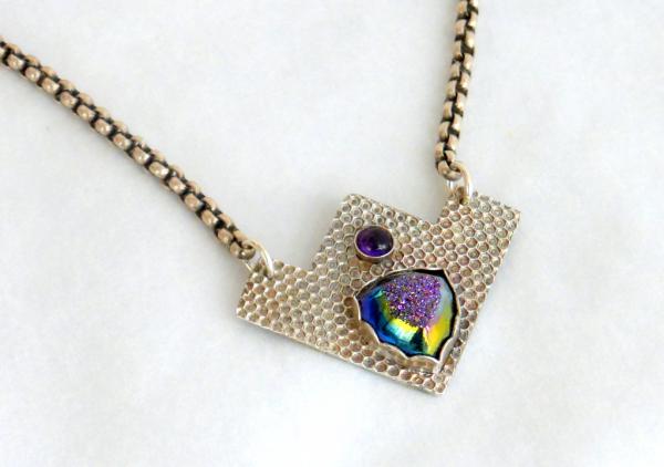 Purple Druzy Quartz Necklace