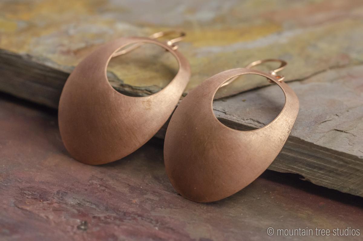 Copper Oval Dome Earrings picture