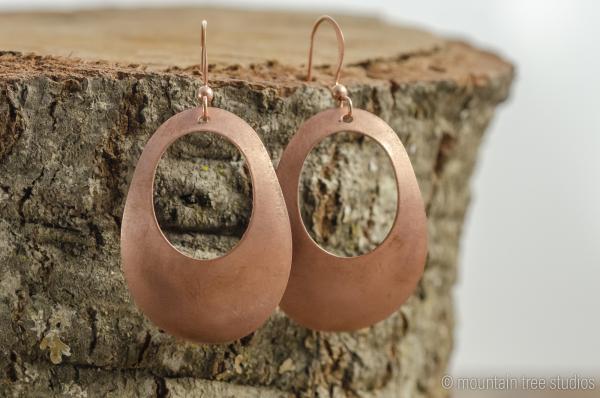 Copper Oval Dome Earrings