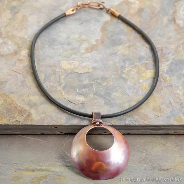 Copper dome with cutout necklace picture